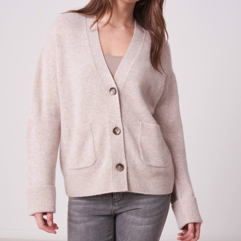 Reformation Cream Cardigan with Buttons